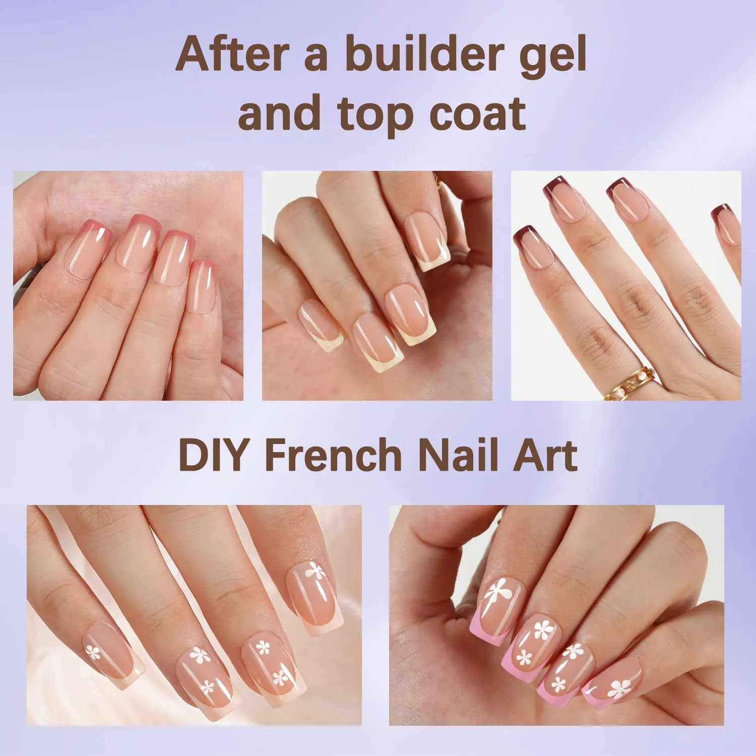 Misssix French Tip Press On Nails, 160Pcs French Gel Nail Tips, Short Square Soft Gel Fake Nails, X-BASIC Tips Starter Kit for Nail Art DIY 16 Sizes