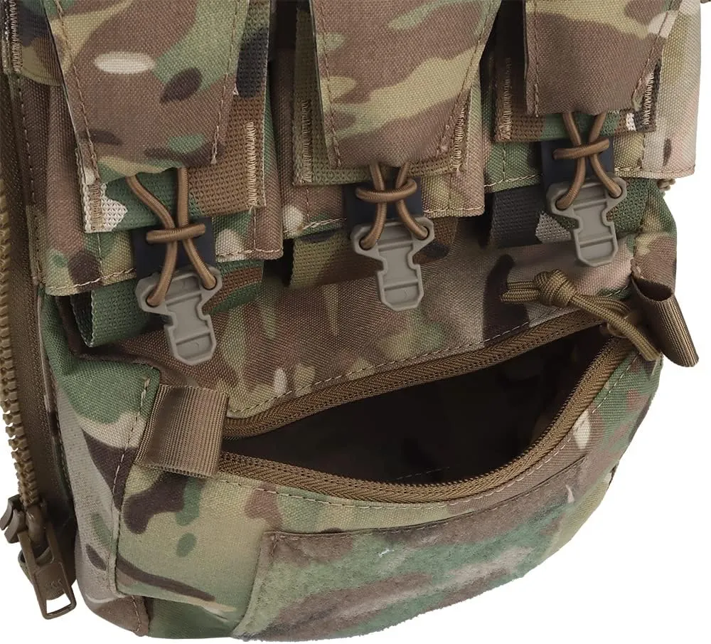 MOLLE Back Panel Banger Zipper on Pouch Triple Mag Holder Tactical Expansion Bag for Hunting Airsoft Vest