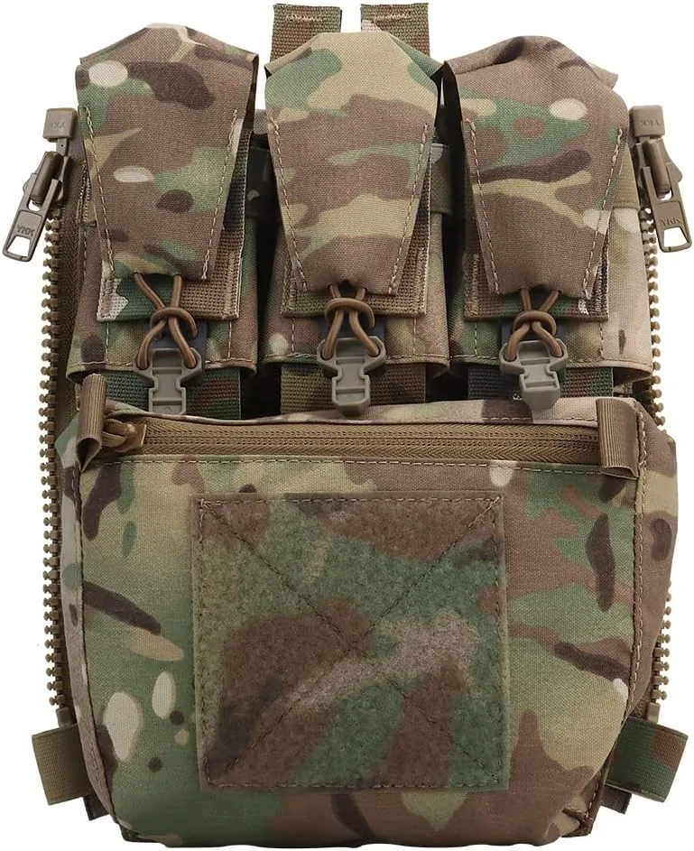 MOLLE Back Panel Banger Zipper on Pouch Triple Mag Holder Tactical Expansion Bag for Hunting Airsoft Vest