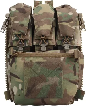 MOLLE Back Panel Banger Zipper on Pouch Triple Mag Holder Tactical Expansion Bag for Hunting Airsoft Vest