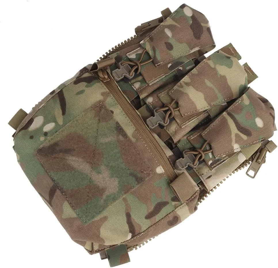 MOLLE Back Panel Banger Zipper on Pouch Triple Mag Holder Tactical Expansion Bag for Hunting Airsoft Vest