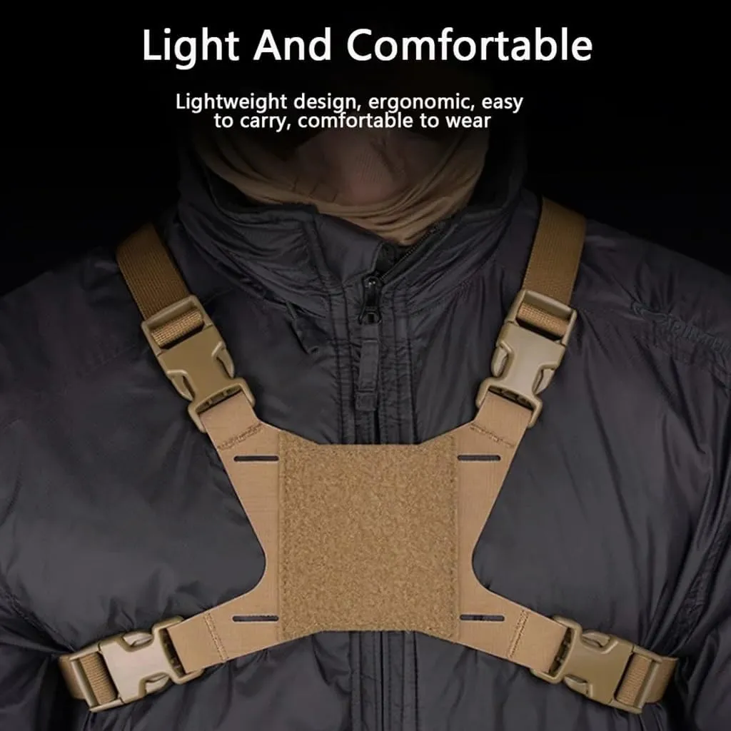 MOLLE Folding Navigation Mobile Phone Navigation Bracket Fixing Strap Chest Fixed Phone Clip Holder Outdoor Running Hiking for Tactical Map Board Airsoft Gear