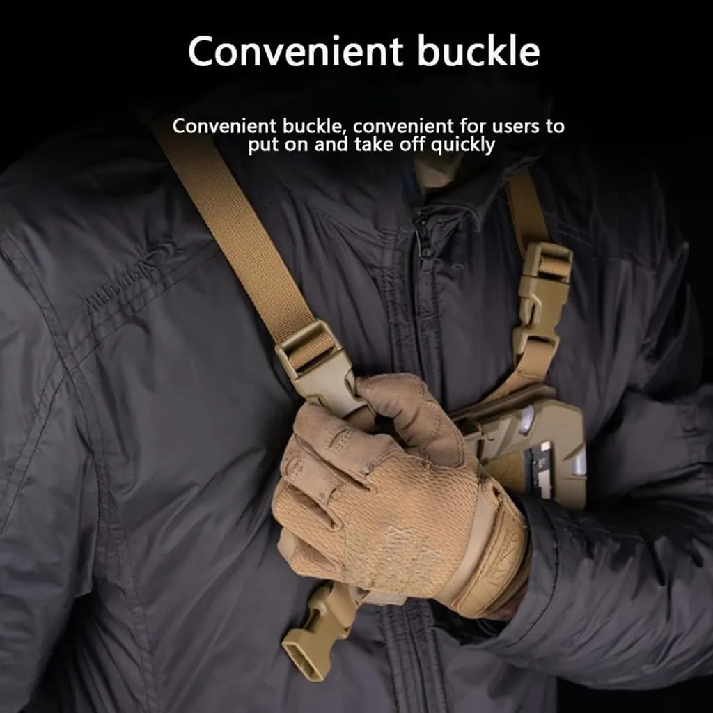 MOLLE Folding Navigation Mobile Phone Navigation Bracket Fixing Strap Chest Fixed Phone Clip Holder Outdoor Running Hiking for Tactical Map Board Airsoft Gear