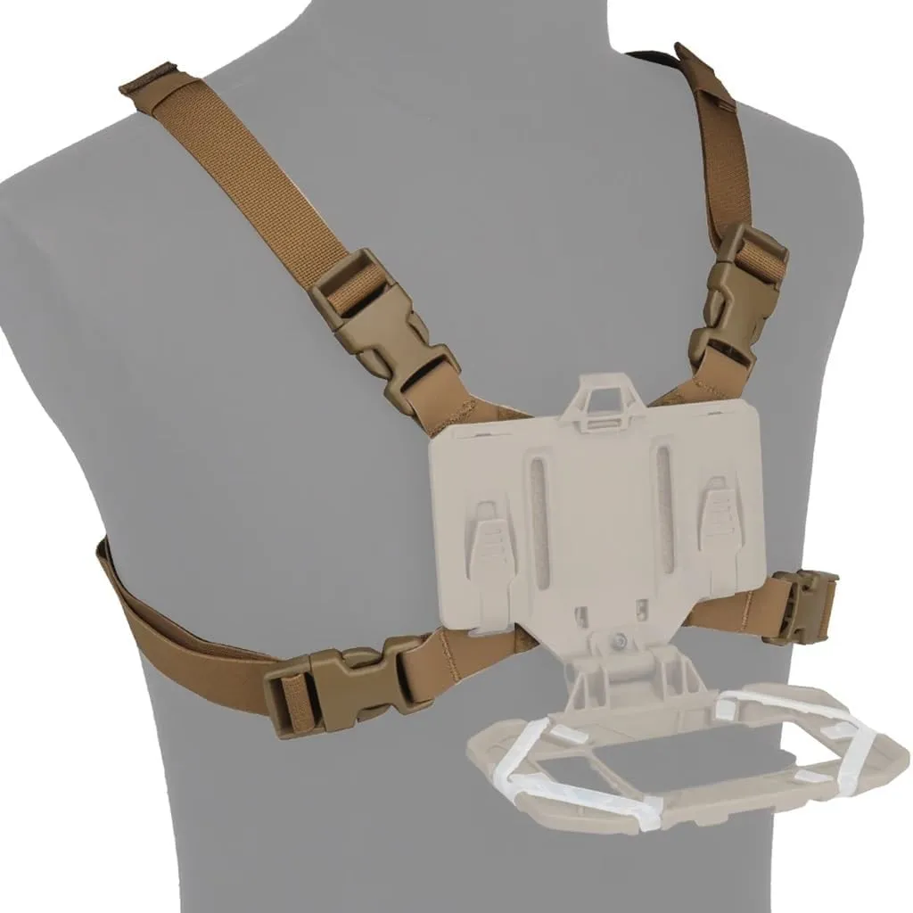 MOLLE Folding Navigation Mobile Phone Navigation Bracket Fixing Strap Chest Fixed Phone Clip Holder Outdoor Running Hiking for Tactical Map Board Airsoft Gear