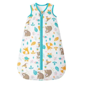 Mosebears Sleep Sack Baby Winter Wearable Blanket with 2-Way Zipper,2.5 TOG Cotton Sleep Sack Unisex (Animal World, 12-18 Months)