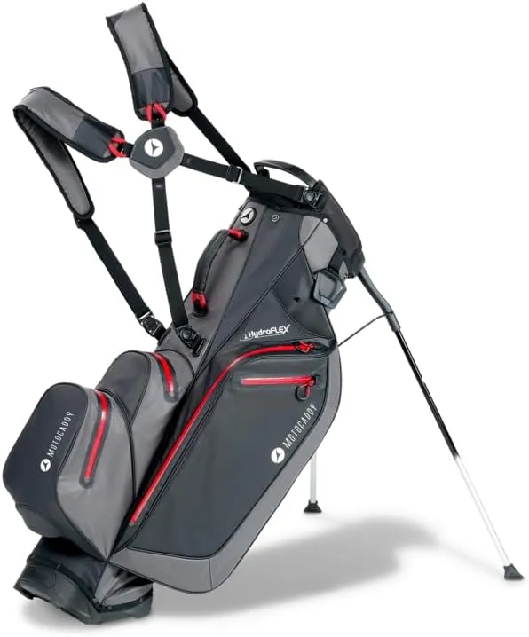 Motocaddy Waterproof Golf Stand Bag - Hydroflex-Series - 5 Full-Length Dividers, 5 Pockets, Waterproof Pocket, & Insulated Food and Beverage Pocket, Ultra-Lightweight (2024)