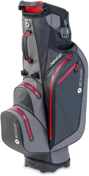 Motocaddy Waterproof Golf Stand Bag - Hydroflex-Series - 5 Full-Length Dividers, 5 Pockets, Waterproof Pocket, & Insulated Food and Beverage Pocket, Ultra-Lightweight (2024)