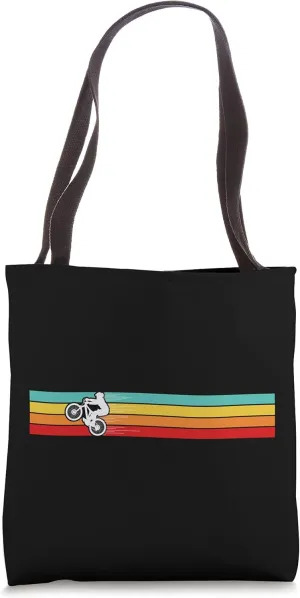 Mountain Biking Retro Strippes Fall Line Downhill For Riders Tote Bag