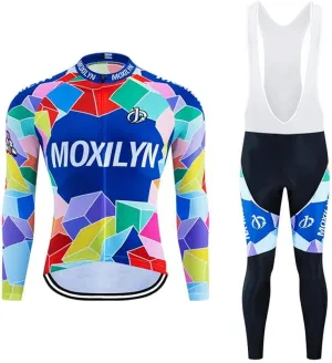 MOXILYN Men's Quick-Dry Cycling Jersey Set Road Bike Bicycle Shirt   Bib Pants with 9D Gel Padded MTB Riding Clothing kit