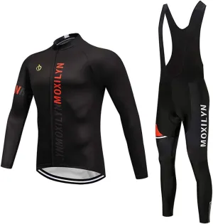 MOXILYN Men's Quick-Dry Cycling Jersey Set Road Bike Bicycle Shirt   Bib Pants with 9D Gel Padded MTB Riding Clothing kit