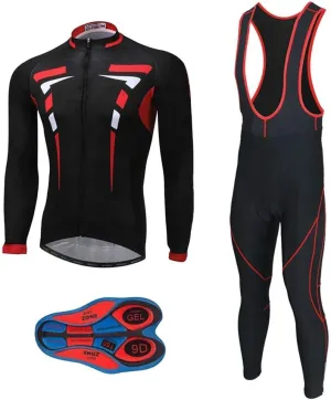 MOXILYN Men's Quick-Dry Cycling Jersey Set Road Bike Bicycle Shirt   Bib Pants with 9D Gel Padded MTB Riding Clothing kit