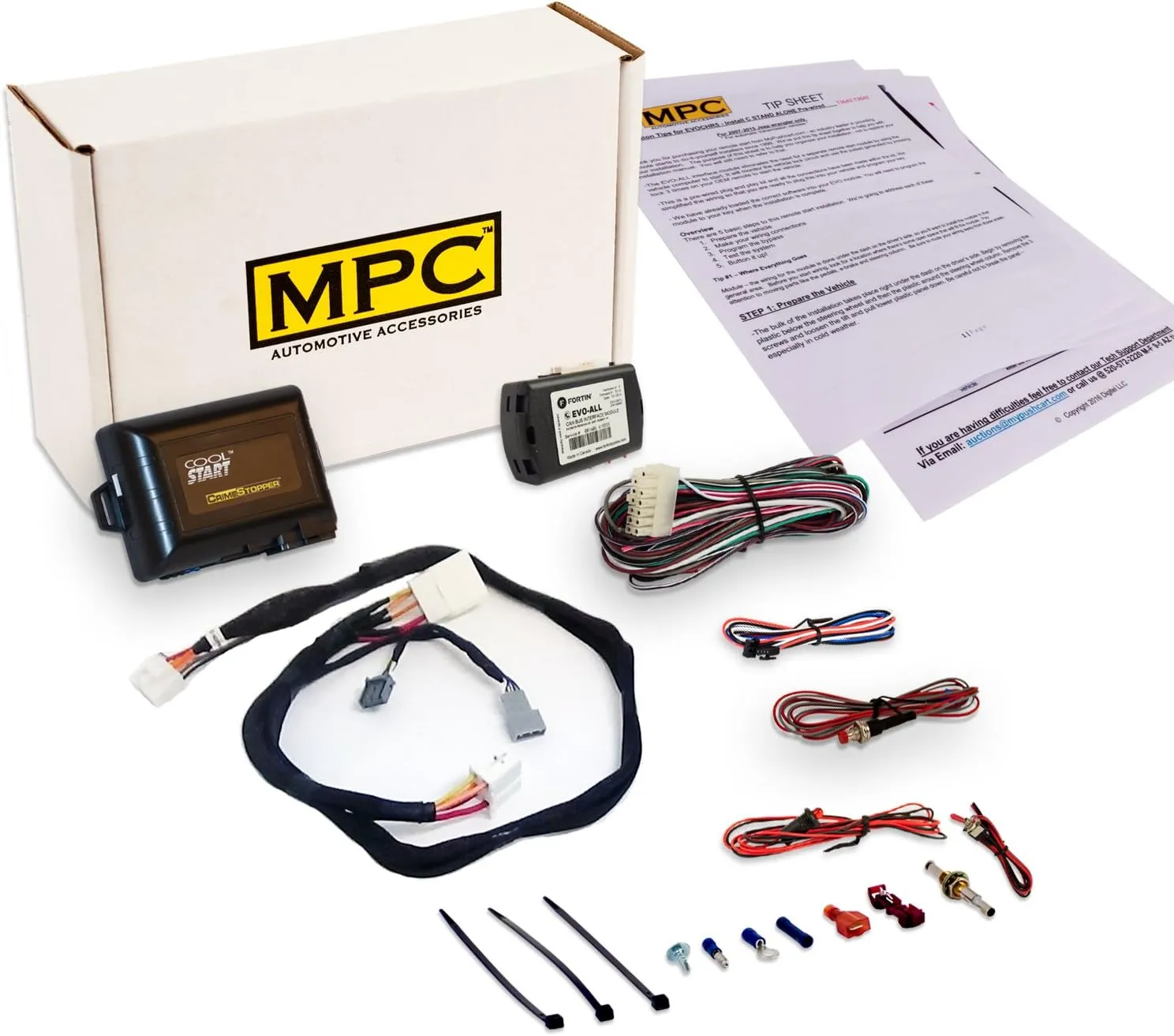 MPC Remote Starter Compatible with 2009-2014 Acura TL |Gas| |Key to Start| with T-Harness - (2) Extended Range 5-Button 1-Way Remotes - Up to 1,500 ft - Firmware Preloaded