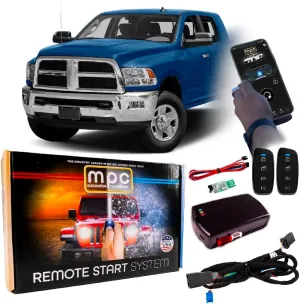 MPC Remote Starter with Smartphone Control Compatible with 2013-2017 RAM 3500 |Gas/Diesel| |Push-to-Start| Plugin T-Harness - Smartphone or Factory Key Fob Activated - FlashLink Updater