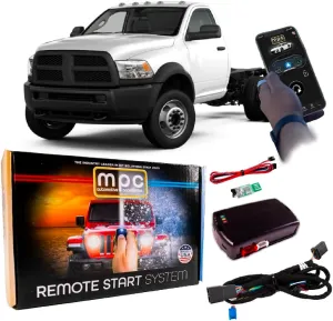 MPC Remote Starter with Smartphone Control Compatible with 2013-2017 RAM 4500 |Gas/Diesel| |Push-to-Start| Plugin T-Harness - Smartphone or Factory Key Fob Activated - FlashLink Updater