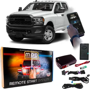MPC Remote Starter with Smartphone Control Compatible with 2019-2024 RAM 3500 |Gas| |Push-to-Start| Plugin T-Harness - Smartphone or Factory Key Fob Activated - FlashLink Updater