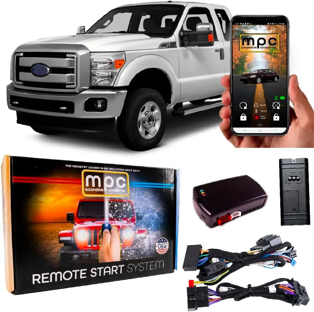 MPC Smartphone or OEM Remote Activated Remote Start Kit Compatible with 2011-2016 Ford F-250 - with T-Harness - Firmware Preloaded