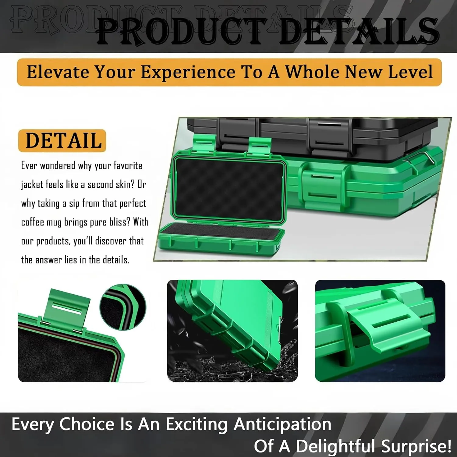 Multifunctional Outdoor Tool Box, Tactical Telescope Walkie-Talkie Waterproof Dustproof Storage Box, Hard Carry Case Bag Tool Kits(Black,Medium)