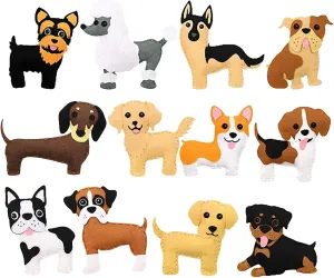 MYHJL Kid Sewing Craft Kit Felt Animals Children Birthday Gifts Educational Toys Stuffed Animals Set DIY Kits for Girls and Boys (E-Dog Series)