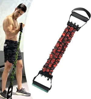 Natural Latex 3-Hole Resistance Stretcher,Chest Expander Stretch Bands for Men,High Elasticity & Tear Resistant Exercise Bands with Handles,Full-Body Basic Training,Strength Workouts