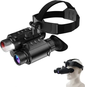 Night Vision Goggles, Night Vision Binoculars for Adults, 4K 2500FT Head-Mounted Infrared NVG with 64GB Card, Tactical Light, 8X Digital Zoom for Outdoor, Camping and Travel Clear Vision at Night