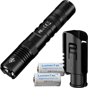 Nitecore P10 V2 1100 Lumen Tactical Flashlight with Hard Holster and Two LumenTac Batteries