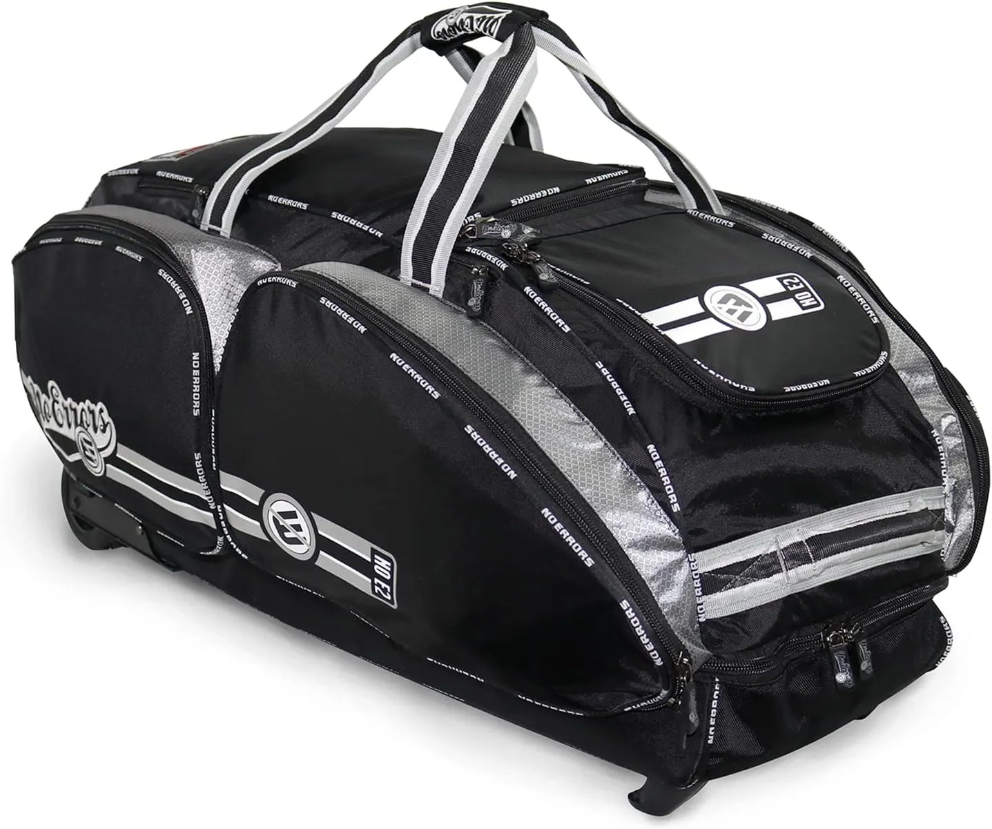 No Errors NO E2 Wheeled Catchers Gear Bag - Large Baseball and Softball Bag for Catcher’s Equipment with Fatboy Wheels