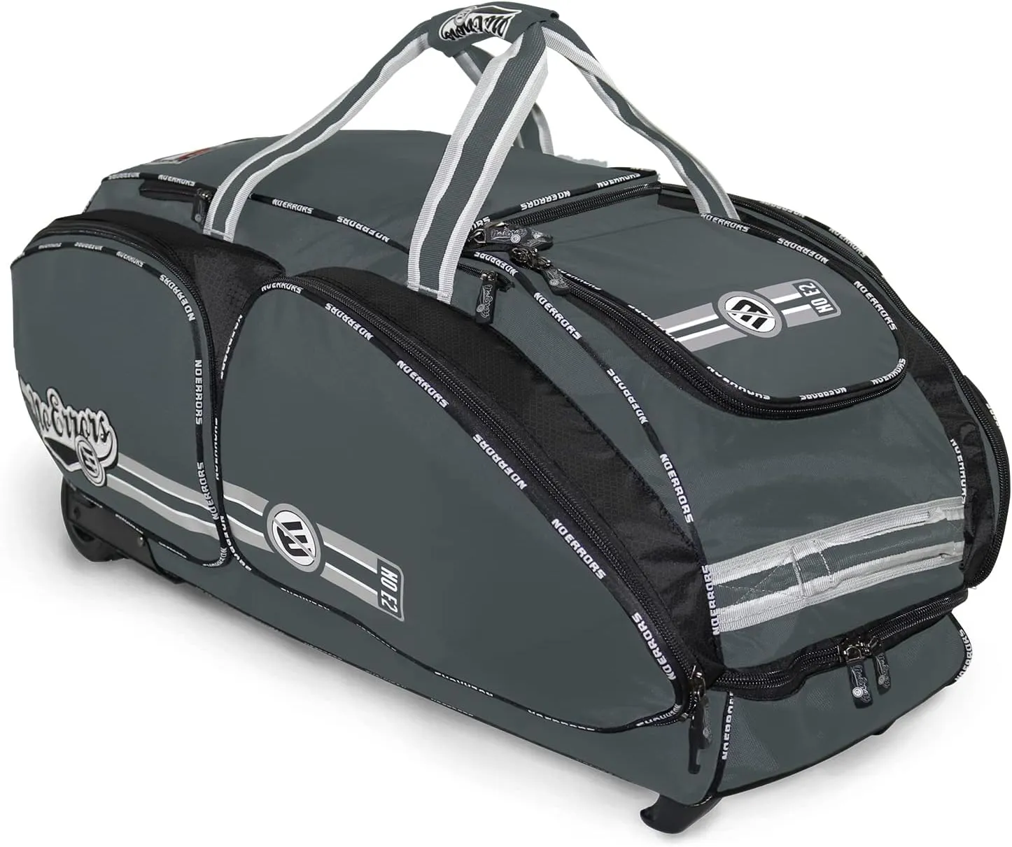 No Errors NO E2 Wheeled Catchers Gear Bag - Large Baseball and Softball Bag for Catcher’s Equipment with Fatboy Wheels
