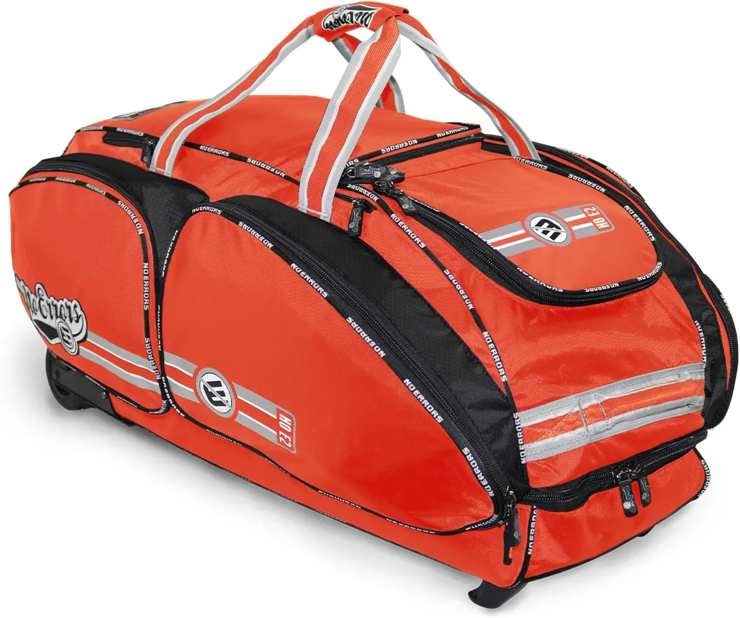 No Errors NO E2 Wheeled Catchers Gear Bag - Large Baseball and Softball Bag for Catcher’s Equipment with Fatboy Wheels