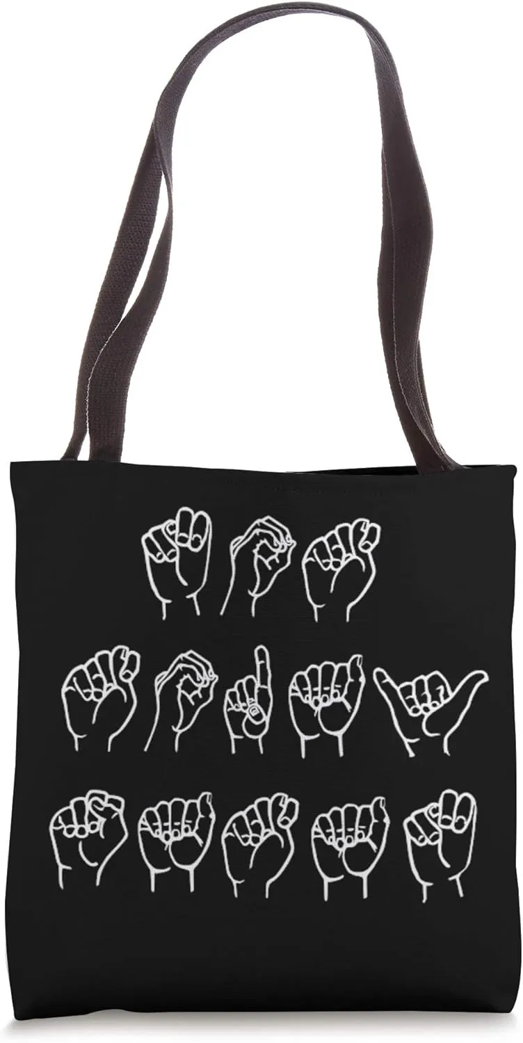 Not Today Satan Funny Trendy Deaf Humor ASL Sign Language Tote Bag