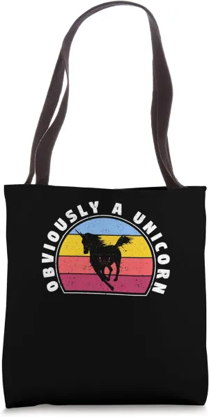 Obviously A Unicorn Funny Horse Silhouette Pony Riding Tote Bag