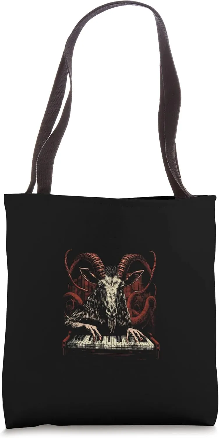Occult Synthesizer Baphomet Synth Satan Keyboard Analog Gear Tote Bag