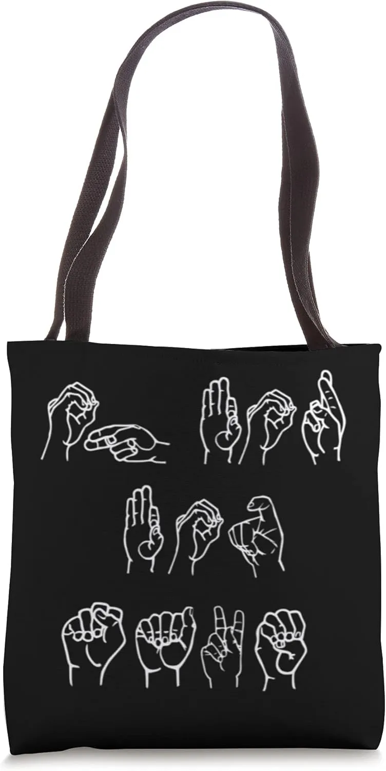 Oh For Fox Sake Funny Trendy Deaf Humor ASL Sign Language Tote Bag