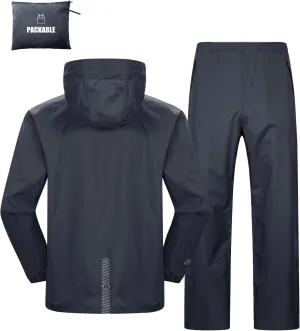 Outdoor Ventures Packable Rain Suit for Men Lightweight Waterproof Breathable Rain Gear for golf Rain Jacket Pants