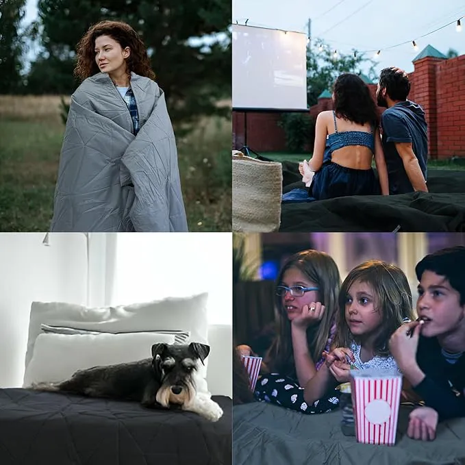 Outdoor Waterproof Blanket, Foldable Fleece Stadium Blanket for Outdoor Sports Event,Camping,Concerts, Car,Pet,Picnics -Windproof, Wearable,Machine Washable 80"x58"