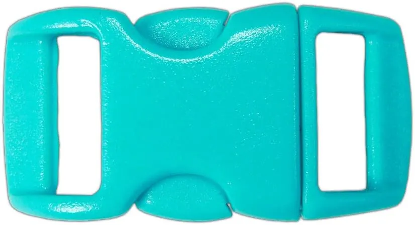 PARACORD PLANET Brand Contoured Side Release Buckle – 3/8 Inch (Turquoise, 100 Pack)