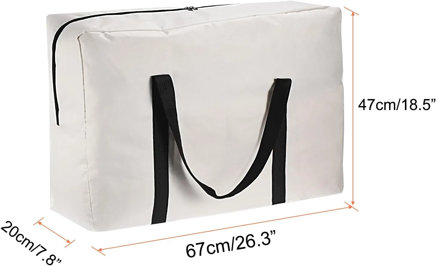 PATIKIL 26" Camp Chair Replacement Bag, Oversize Storage Duffle Bag Waterproof Moving Bag with Zipper Foldable Canvas Tote Bag for Travel Camping, Beige (26"x18.5"x7.8")