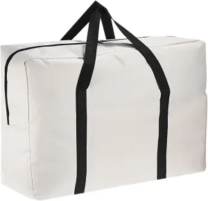 PATIKIL 26" Camp Chair Replacement Bag, Oversize Storage Duffle Bag Waterproof Moving Bag with Zipper Foldable Canvas Tote Bag for Travel Camping, Beige (26"x18.5"x7.8")