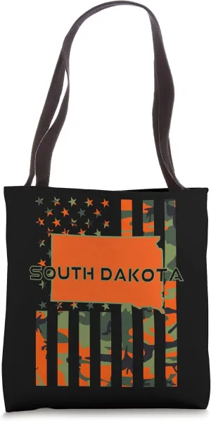 Patriotic Hunting Dad Gear South Dakota Camo Upland Hunter Tote Bag