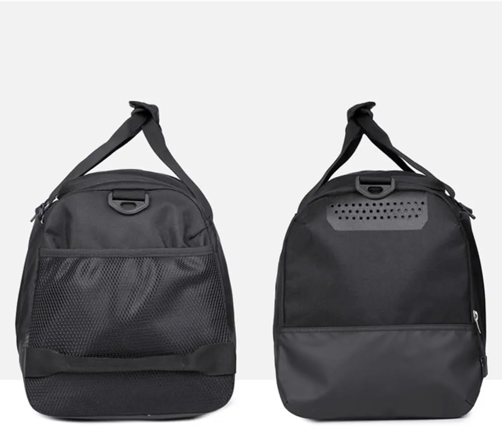 Personalized Duffle Bag with Photo Text Custom Sports Bag for Women Men (black)