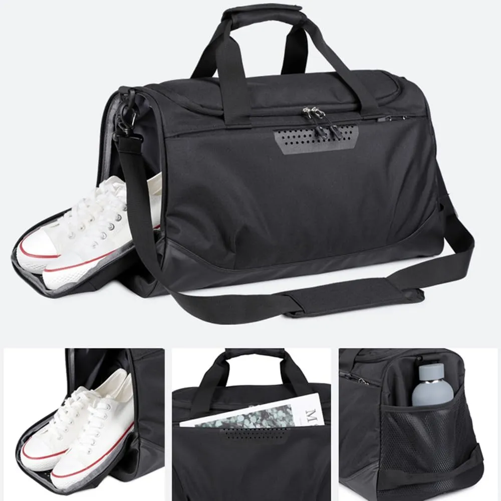 Personalized Duffle Bag with Photo Text Custom Sports Bag for Women Men (black)