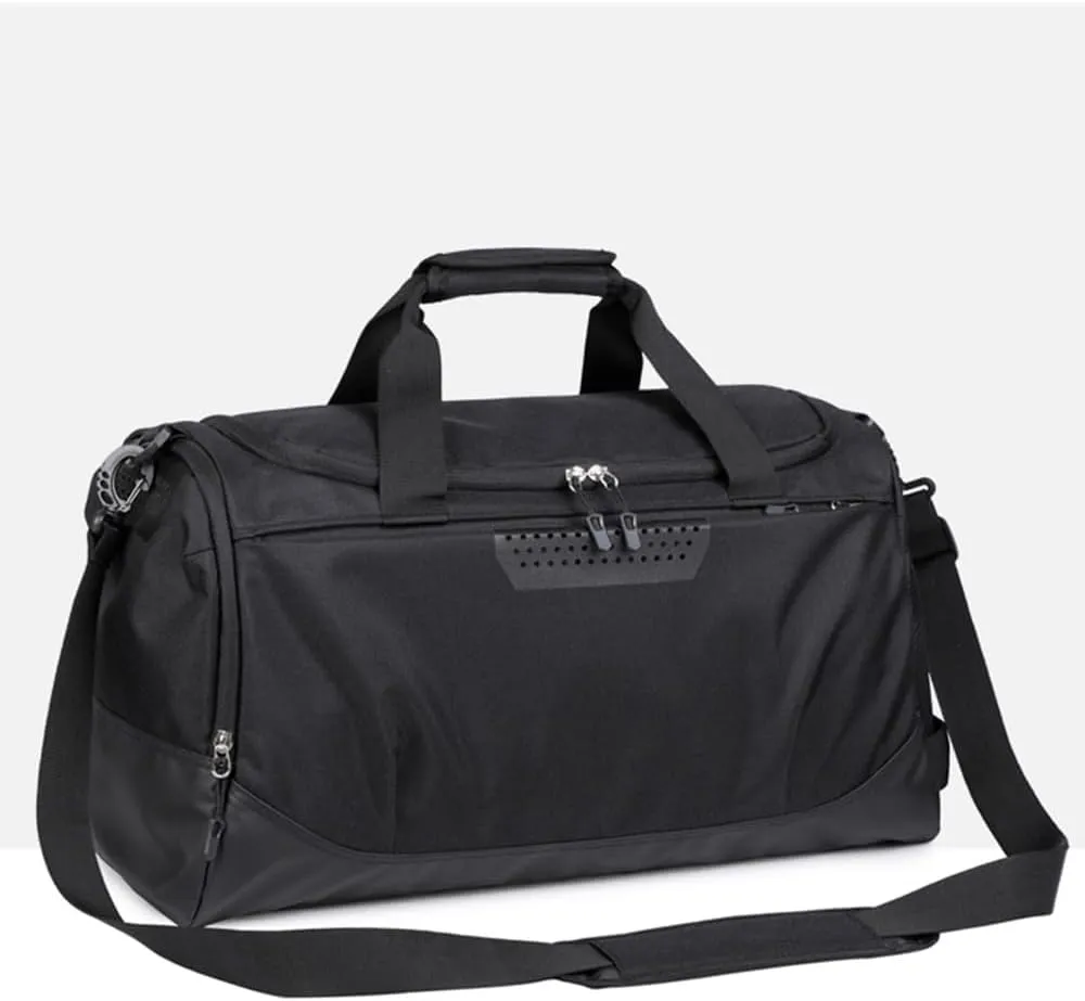 Personalized Duffle Bag with Photo Text Custom Sports Bag for Women Men (black)