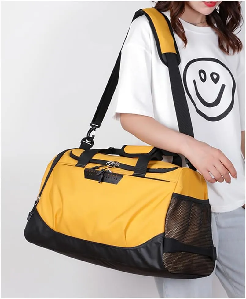 Personalized Duffle Bag with Photo Text Custom Sports Bag for Women Men (yellow)