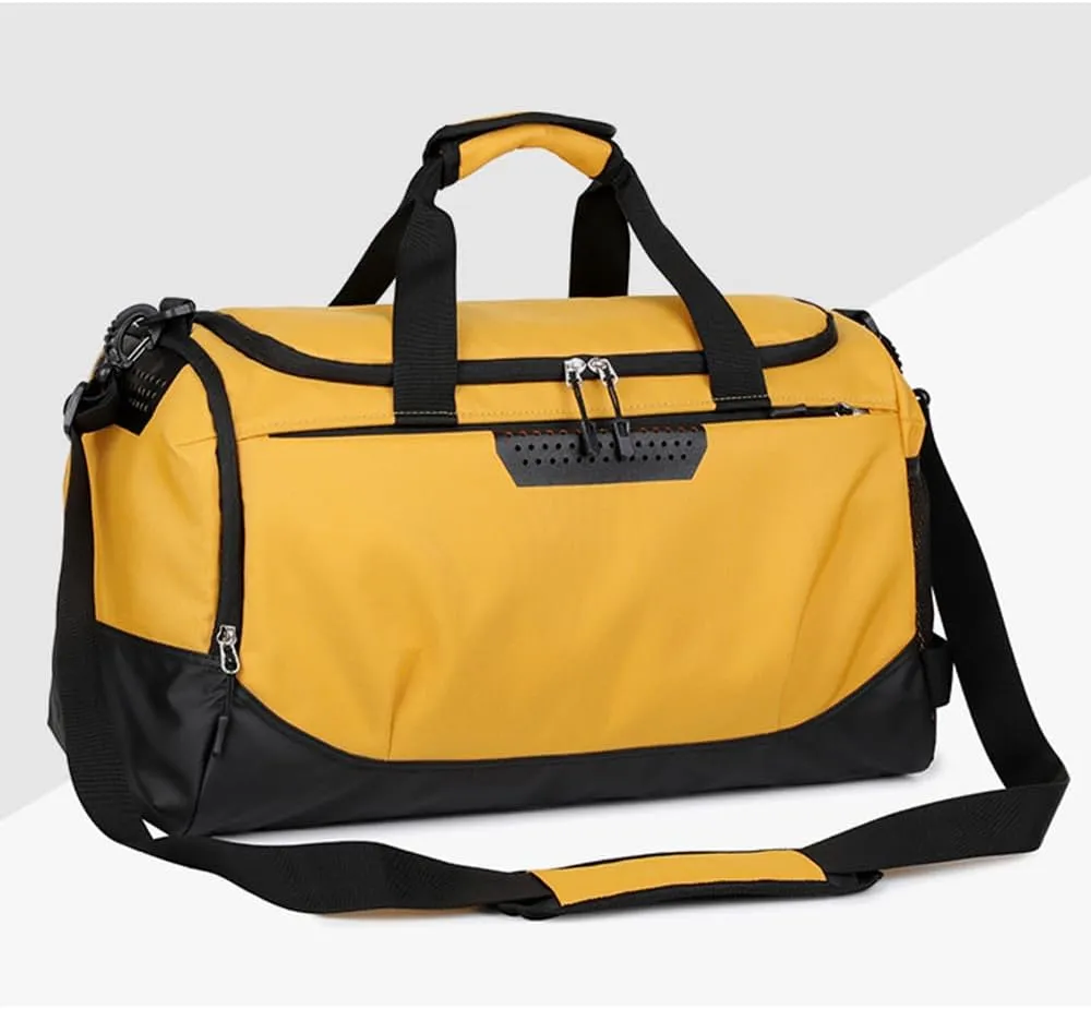 Personalized Duffle Bag with Photo Text Custom Sports Bag for Women Men (yellow)