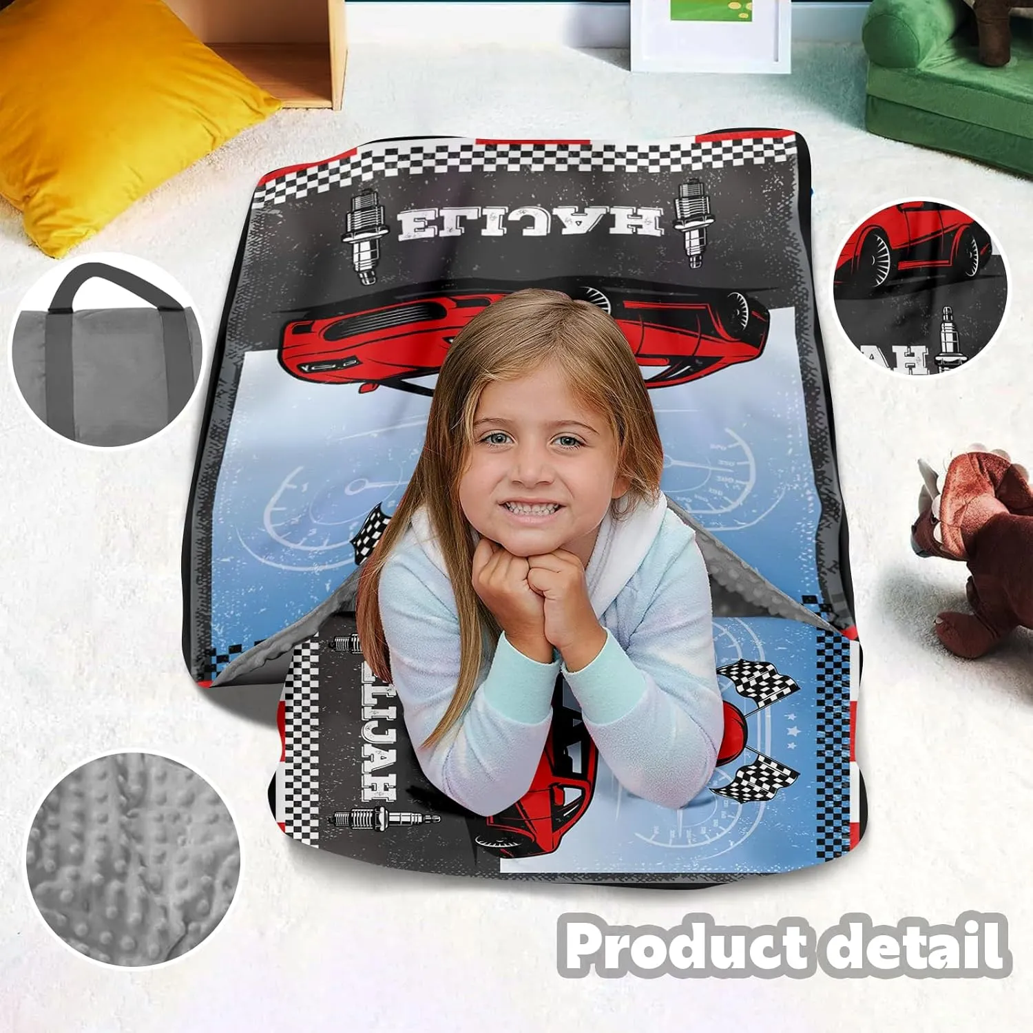 Personalized Nap Mats for Preschool, Custom Name Toddler Sleep Mats for Kids Daycare Kindergarten Car Series Portable Sleeping Bag with Pillow and Blanket for Boys Girls Easy Roll Up