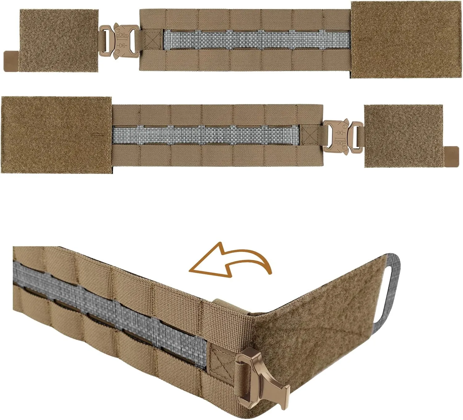 PETAC GEAR 2 PCS Tactical Cummerbund Adapters,Metal Buckle Kit Laser Cut Quick Release Set up with for FCPC FCSK V5 3AC Cummerbunds