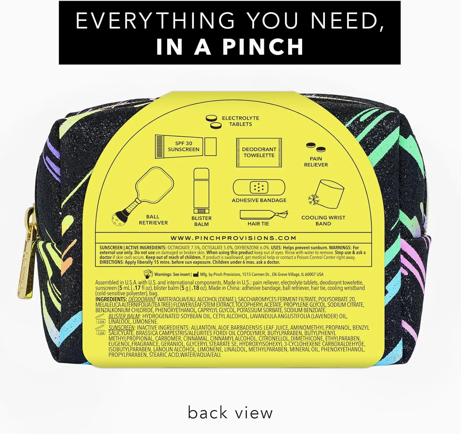 Pinch Provisions Pickleball Kit, 9 Must-Have Emergency Essentials for Pickleball, Includes Ball Retriever & Cooling Bands, Perfect for Pickleball Players, Father's Day, Mother's Day or Gym Bags