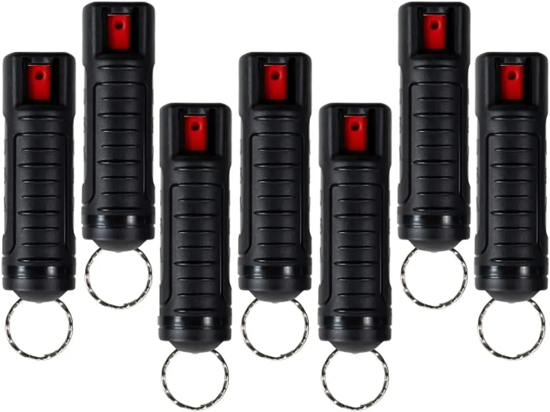 Police Magnum Bulk Pepper Spray Keychain Self Defense- Tactical Maximum Strength- Belt Clip Safety Key Chains for Women & Men- Made in The USA