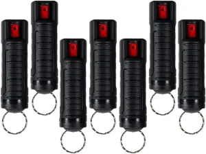 Police Magnum Bulk Pepper Spray Keychain Self Defense- Tactical Maximum Strength- Belt Clip Safety Key Chains for Women & Men- Made in The USA