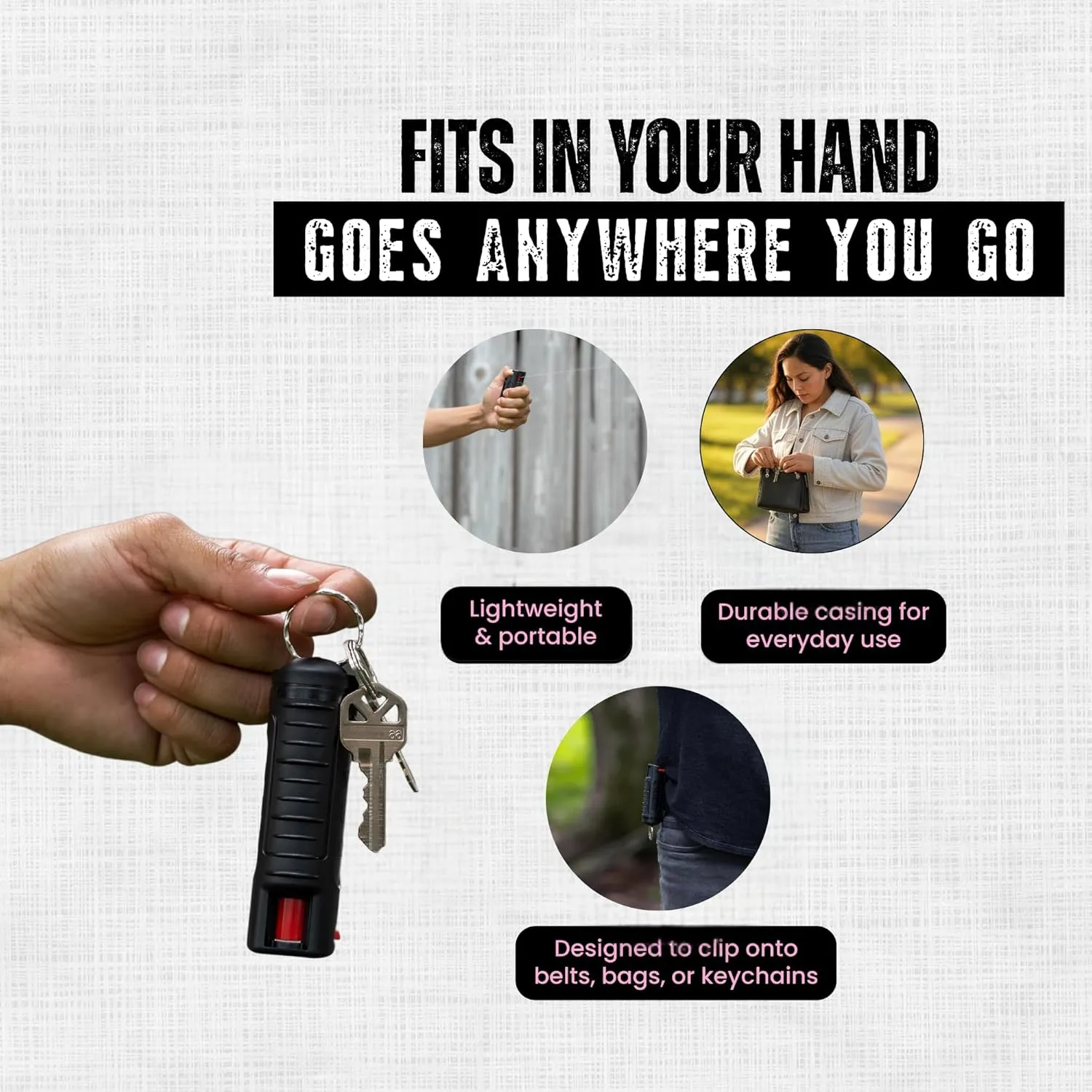 Police Magnum Bulk Pepper Spray Keychain Self Defense- Tactical Maximum Strength- Belt Clip Safety Key Chains for Women & Men- Made in The USA