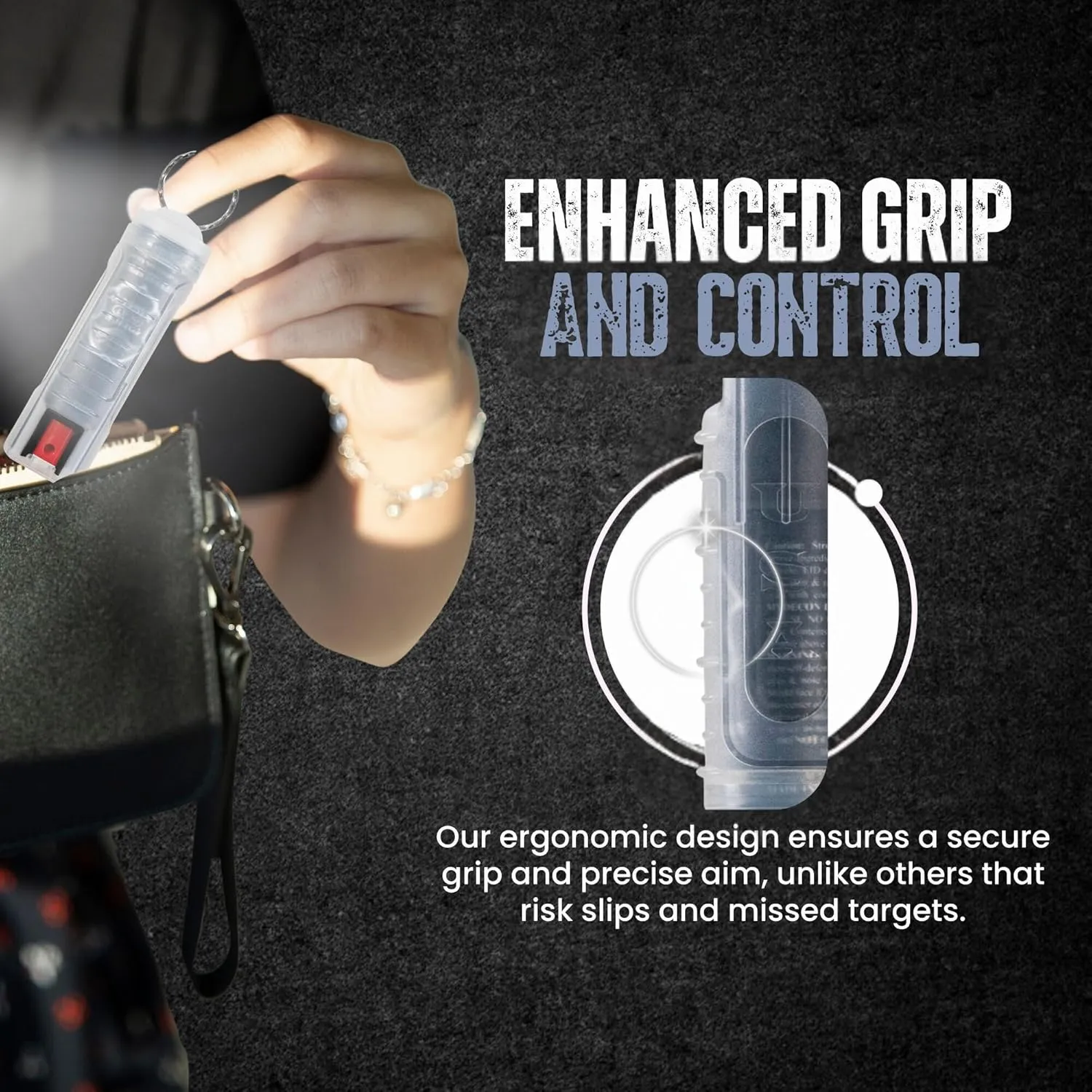 Police Magnum Keychain Pepper Spray Self Defense Belt Clip Holder - 3 Pack Tactical Maximum Strength OC with Dye - Small Safety Key Chains for Women & Men - Made in The USA